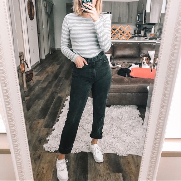 Faded Glory Denim - Vintage black straight leg jeans high waisted